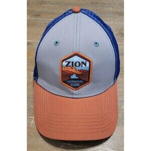 Zion National Park Hat Trucker Hat Burnt Orange Blue Ntl Park Foundation